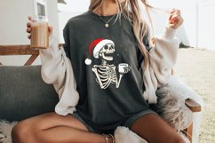 Skeleton Hot Coffee, Spooky Christmas PNG, Skeleton Product Image 2