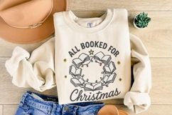 All Booked For Christmas PNG, Book Lover Christmas Wreath Product Image 8