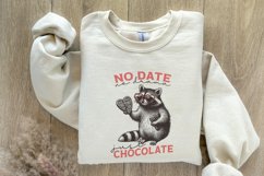 No Date Just Chocolate PNG, Raccoon Valentine Sublimation, Product Image 8