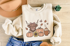 Highland Cow PNG, Fall PNG, Pumpkins PNG, Sunflower and Product Image 6