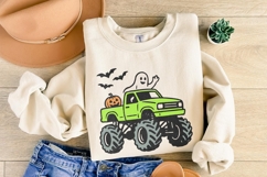 Monster Truck Halloween PNG, Ghost and Pumpkin Truck PNG, Product Image 6