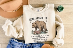 Bear Attack Tip PNG, Funny Bear Quote PNG, Outdoor Humor Product Image 3