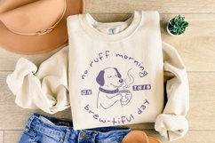 No Ruff morning Coffee png, Retro Illustration, Printable Product Image 8