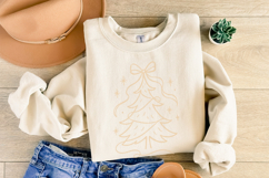 Elegant Ribbon Christmas Tree PNG, Minimalist Holiday Art Product Image 4