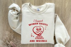 I Support Women&#039;s Rights and Wrongs PNG, Funny Feminist Product Image 8