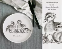 Cute ducklings with flowers and ladybug PNG, 300 dpi Product Image 5