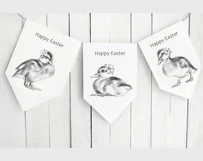 Cute ducklings with flowers and ladybug PNG, 300 dpi Product Image 2