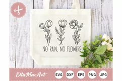 No rain No flowers SVG, Wildflowers Svg, Inspirational quote Product Image 5