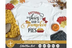 Autumn skies and pumpkin pies SVG, Fall svg, Autumn SVG, PNG Product Image 3