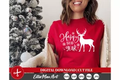 Happy new year Svg, Christmas SVG, Winter SVG, Deer SVG, Product Image 4