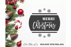 Merry Christmas SVG, Christmas Round Sign SVG, Door Hangers Product Image 2
