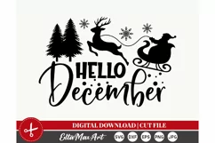 Hello December Christmas SVG, Winter SVG, Christmas shirt Product Image 3