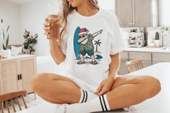 Santa Claus Dabbing PNG, Surfing Christmas Shirt PNG, Product Image 8