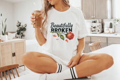 Beautifully Broken, Heartbreak Rose Png, Aesthetic Floral Product Image 4