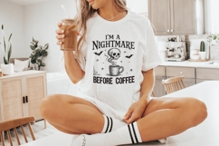 I&#039;m a Nightmare Before Coffee PNG, Halloween Skull Coffee Product Image 3