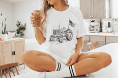 Vintage Tractor PNG, Patriotic Tractor, American Flag, Product Image 4