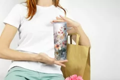 Tumbler sublimation design with wildflowers, PNG files 20oz Product Image 3