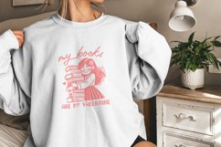 Books are My Valentine PNG, Cute Book Lover Girl Design, Product Image 9