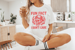 Fun Fact I Don&#039;t Care PNG, Sarcastic Skull Shirt Digital Product Image 5
