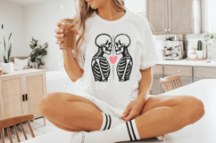 Skeleton Lovers PNG, Valentine Skeleton Art, Romantic Product Image 5