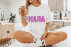 Nana PNG, Floral Nana, Grandma Gift Design, Cute Pink Product Image 4