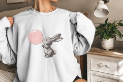 Retro Easter Bunny Blowing Bubble PNG, Funny Easter , Product Image 9