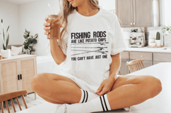 Fishing Rods Are Like Potato Chips PNG, Funny Fishing Product Image 6