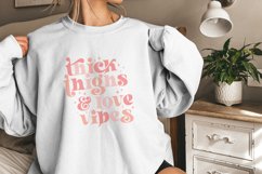 Thick Thighs Love Vibes Retro PNG, Valentine&#039;s Day, Funny Product Image 9
