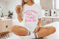 Salty Moms Beach Club Shirt, Beach PNG, Summer Shirt, Mom Product Image 3