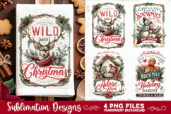 Christmas Kitchen Towel 4 PNG Retro PNG Sublimation Product Image 1