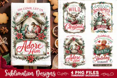 Christmas Kitchen Towel 4 PNG Retro PNG Sublimation Product Image 2