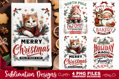 Christmas Kitchen Towel 4 PNG Retro PNG Sublimation Product Image 2
