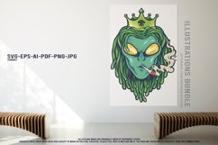 Royal Alien Weed Art Set Bold and Funky Cannabis Graphics Product Image 3
