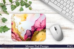 Mouse Pad Sublimation Design | Alcohol Ink | Gold and Pink Product Image 1