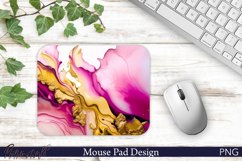 Mouse Pad Sublimation Design | Alcohol Ink | Pink and Gold Product Image 1
