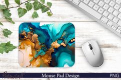 Mouse Pad Sublimation Design | Alcohol Ink | Green and Gold Product Image 1