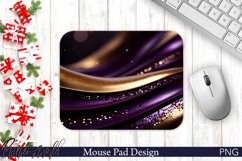 Holiday Mouse Pad | Sparkling Purple and Golden Design Product Image 1