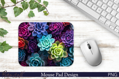 Colorful Echeveria Cluster Mouse Pad Design Product Image 1