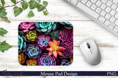 Modern Botanical Succulent Mouse Pad Product Image 1