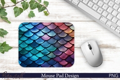 Teal &amp; Violet Mermaid Scales Mouse Pad Design Product Image 1