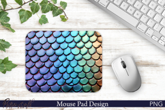 Blue Aurora Fantasy Scales Mouse Pad Design Product Image 1