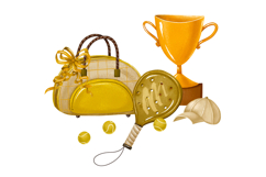 WINNER’S COURT Hand-Drawn Golden Tennis Clipart Product Image 3