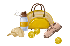 WINNER’S COURT Hand-Drawn Golden Tennis Clipart Product Image 10