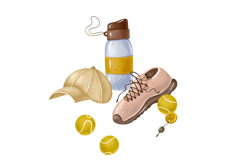 WINNER’S COURT Hand-Drawn Golden Tennis Clipart Product Image 9
