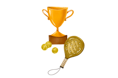 WINNER’S COURT Hand-Drawn Golden Tennis Clipart Product Image 8