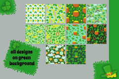 St Patricks Day Digital Paper Set, Scrapbook Patterns Product Image 2