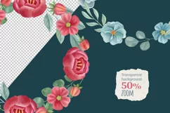 Watercolor hand-painted floral wreaths. Flower frame clipart Product Image 2