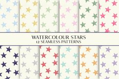 Watercolour Stars Digital Paper| 12 Seamless Patterns 