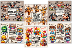 Funny Sarcastic Animal Tumbler Wraps, Coffee Lover Quotes Product Image 2
