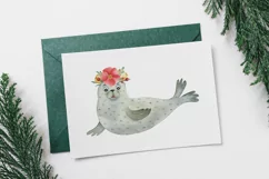 Cute Seal watercolor illustration. Sea animal character. Product Image 4